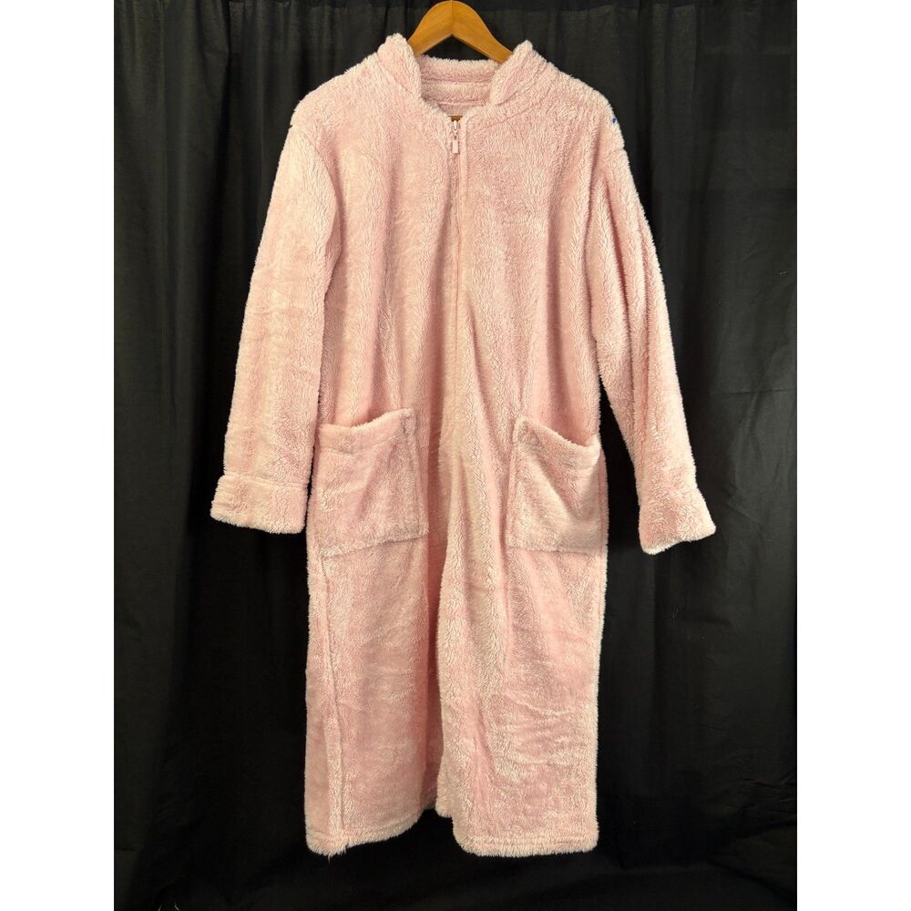Title: PAVILIA Women's Plush Pink Fleece Zip-Up Robe / Housecoat